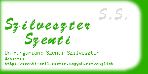 szilveszter szenti business card